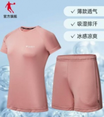 中国乔丹运动套装女2023夏季新款透气健身跑步运动服女士两件套女